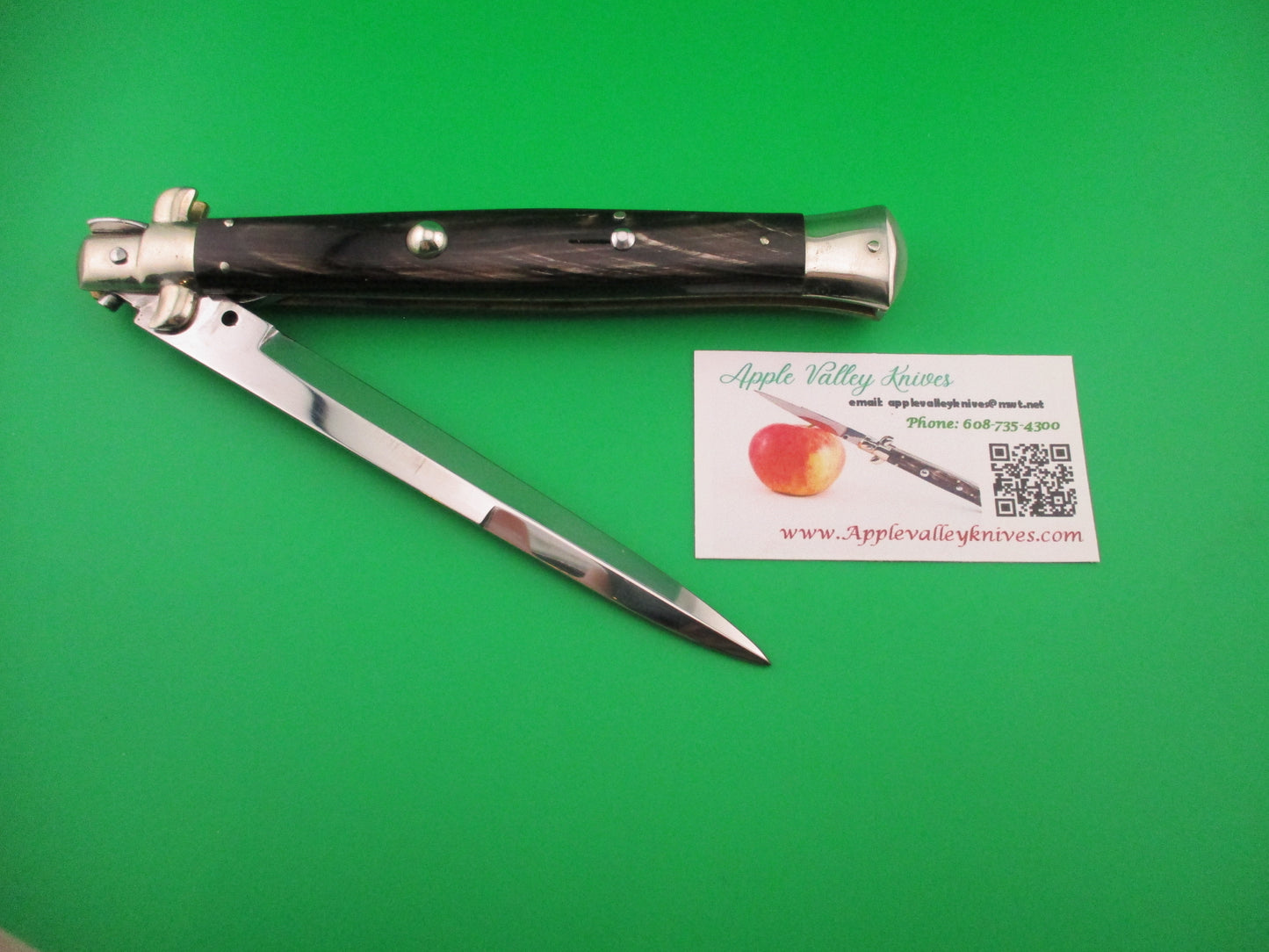 AGA CAMPOLIN 33cm Picklock Stiletto Brown streaked horn NOS automatic knife