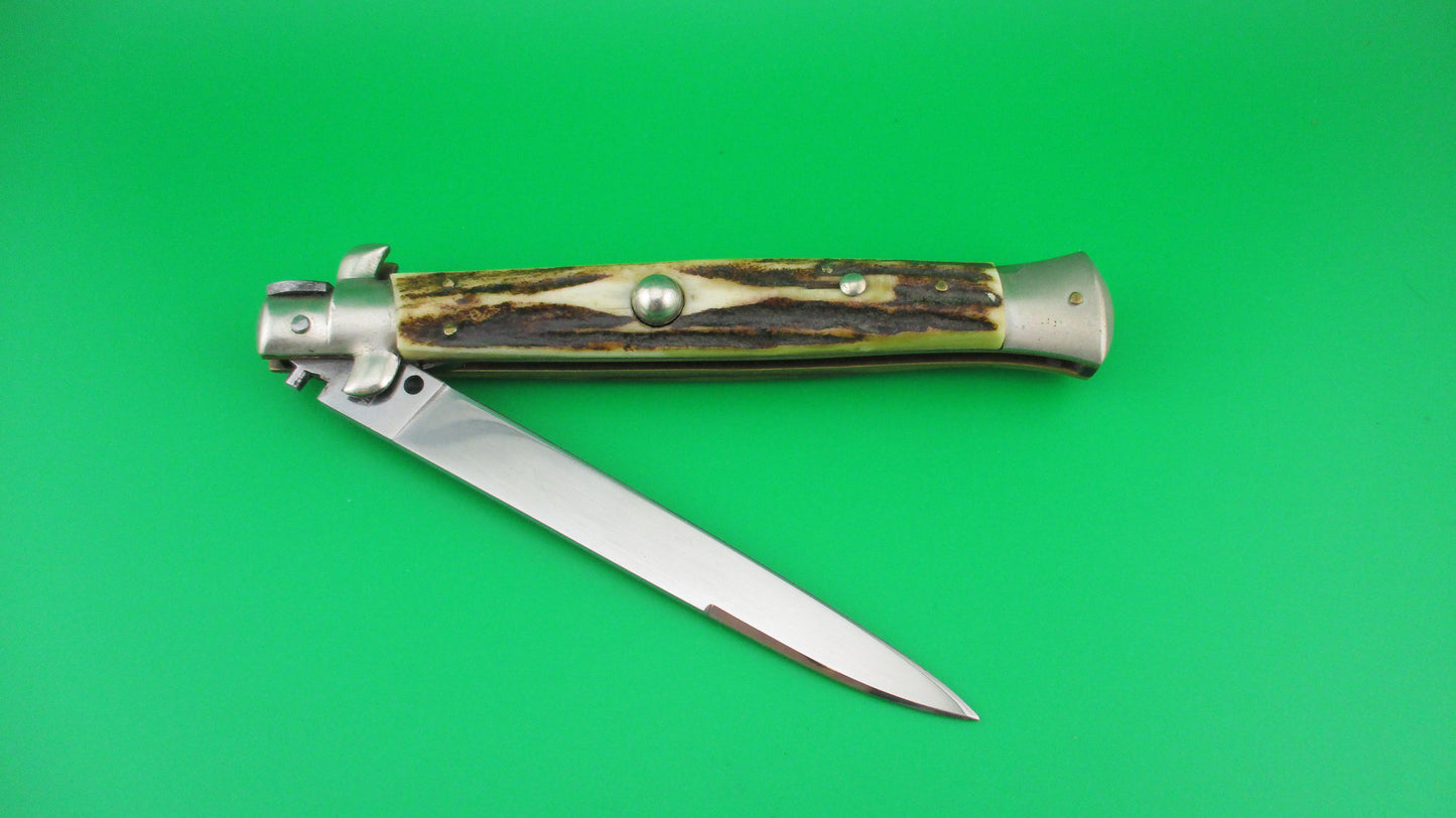 z VIRGINIA INOX 28cm Italian Transitional Stag Stiletto switchblade knife