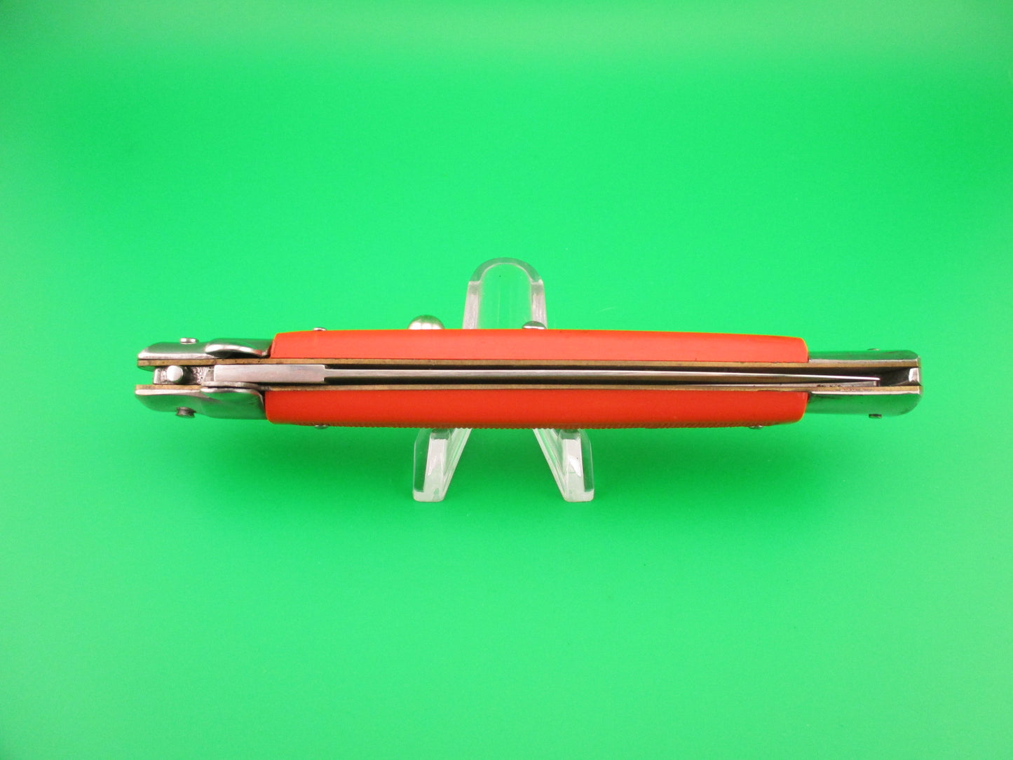 Moletta ROSTFREI 28cm Italian Stiletto Vintage automatic knife Orange checkered handles