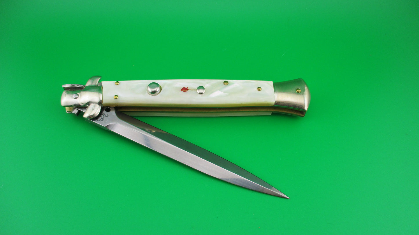 z Walt's Latama Italy 28cm Italian Stiletto Mother of Pearl automatic knife