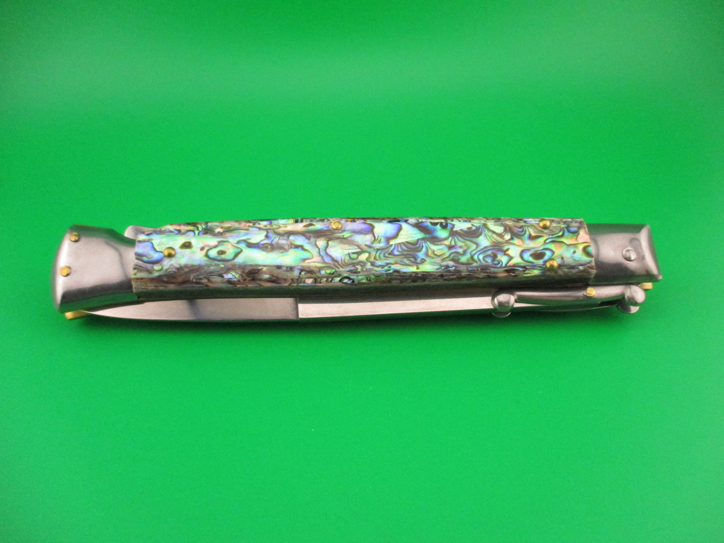 FRANK B ITALY 28cm Italian Swing guard Bayonet blade Abalone automatic knife