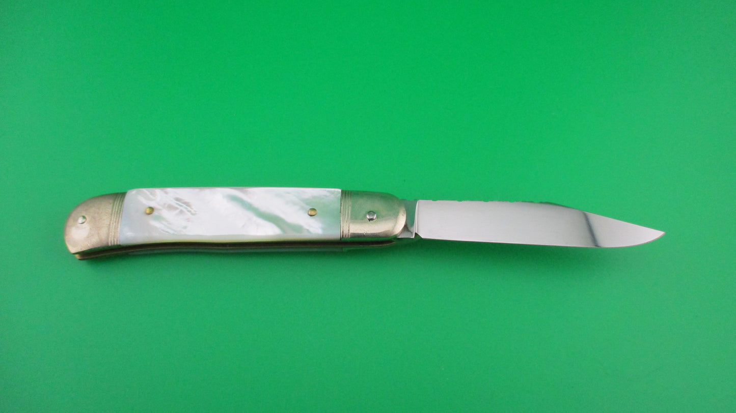 Hubertus Solingen 10cm German Lever Mother of Pearl automatic knife