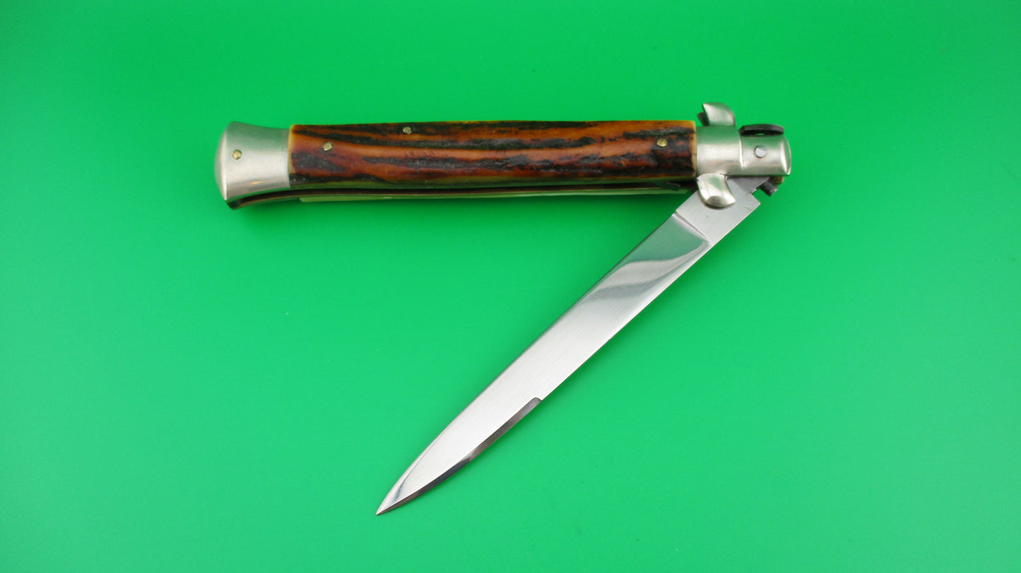 z VIRGINIA INOX 28cm Italian Transitional Stag Stiletto switchblade knife
