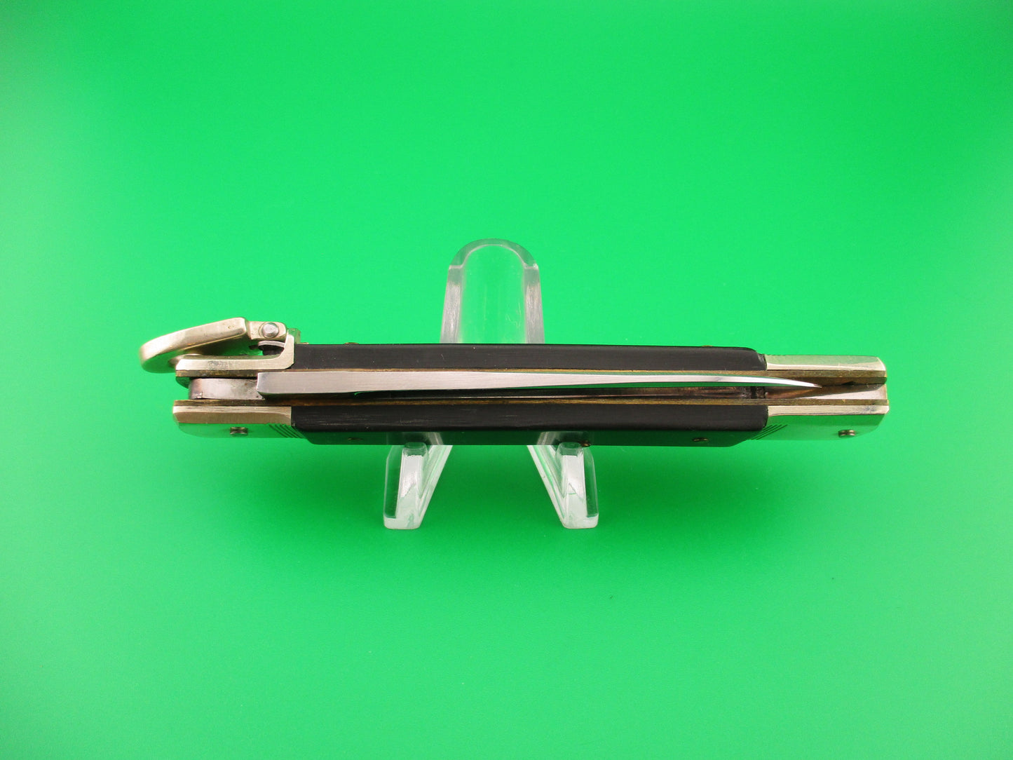 HUBERTUS SOLINGEN ROSTFREI 11cm German Slimline Lever Ebony automatic knife