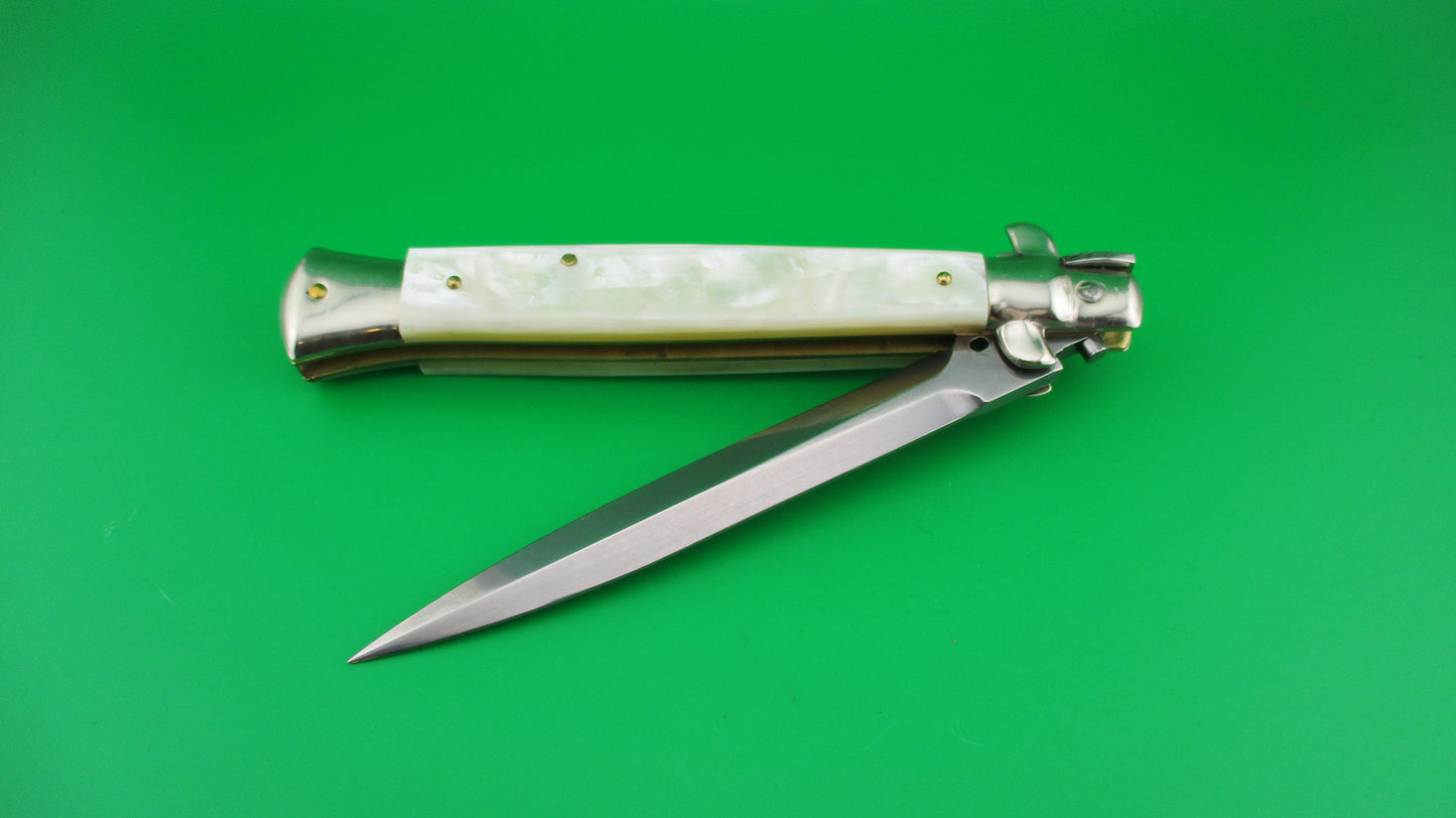 z Walt's Latama Italy 28cm Italian Stiletto Mother of Pearl automatic knife