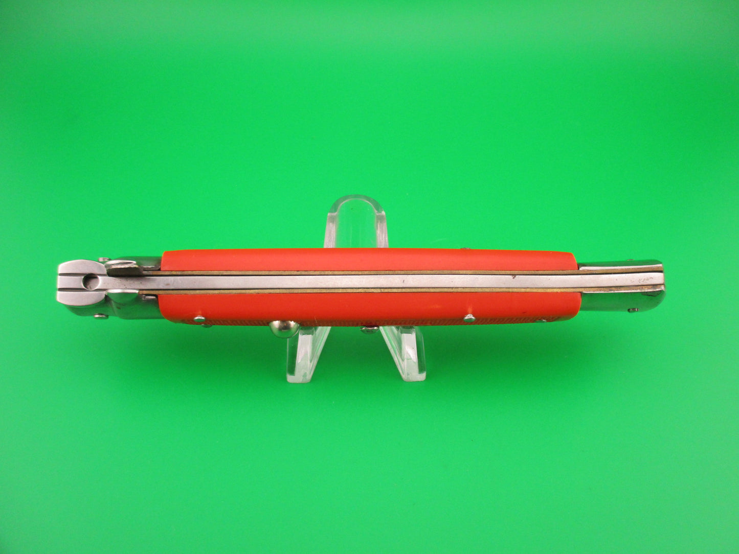 Moletta ROSTFREI 28cm Italian Stiletto Vintage automatic knife Orange checkered handles