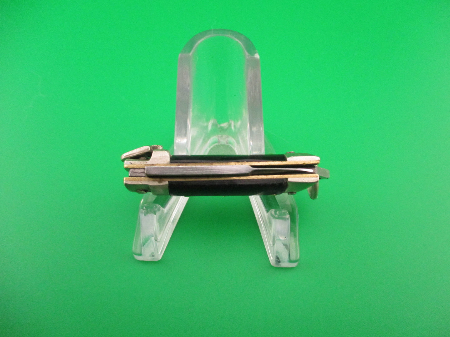 STAINLESS 7cm Japanese Mini Lever Slant Bolster automatic keychain knife