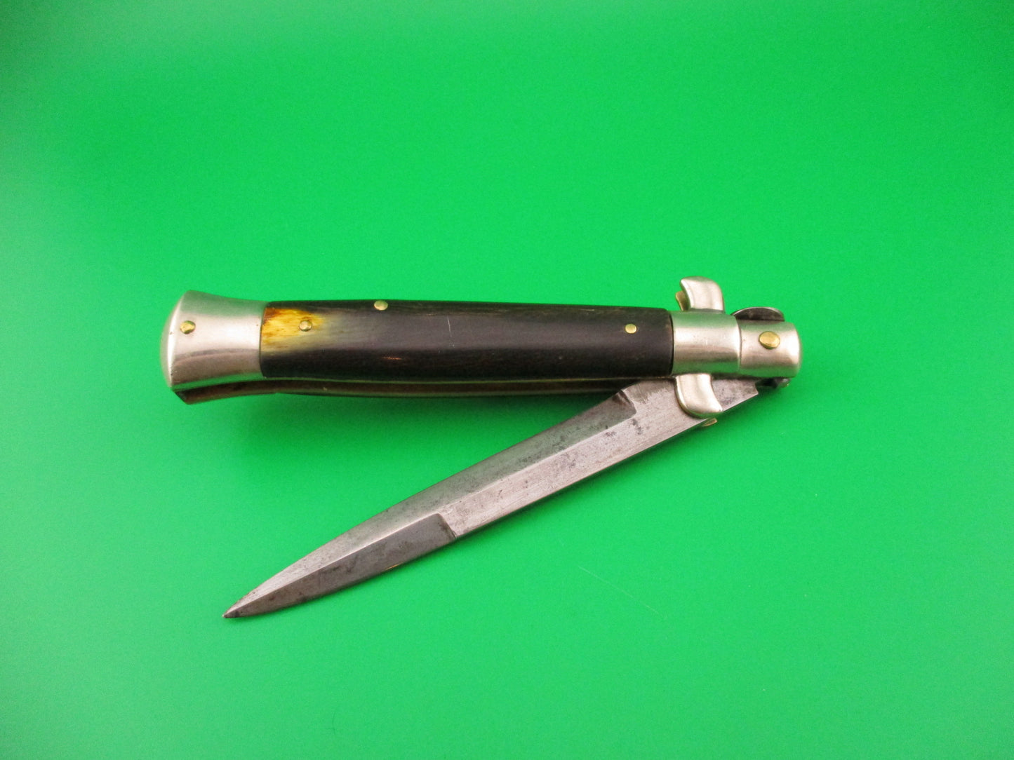 CORICAMA 21cm Italian Picklock Horn Red Dot safety switchblade knife