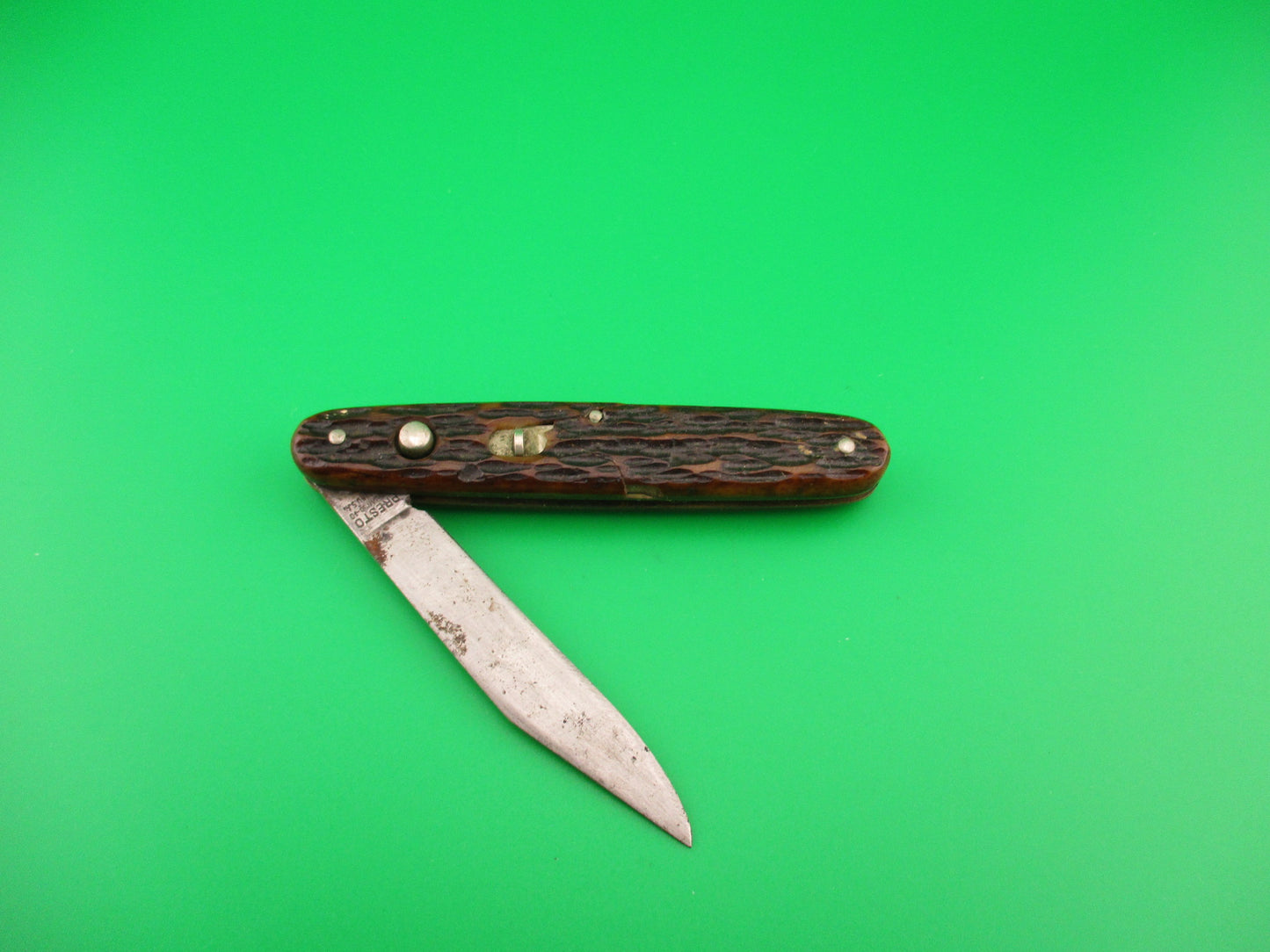 PRESTO #610ST Cigar Jack Jigged bone single blade automatic knife