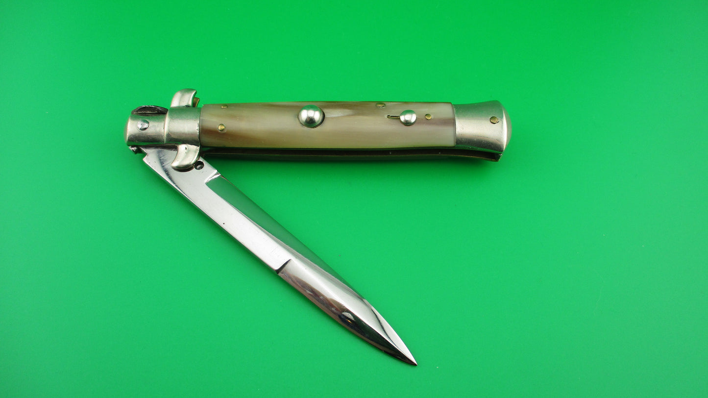 Sterile 23cm Italian Picklock Vintage French Tip Horn automatic knife