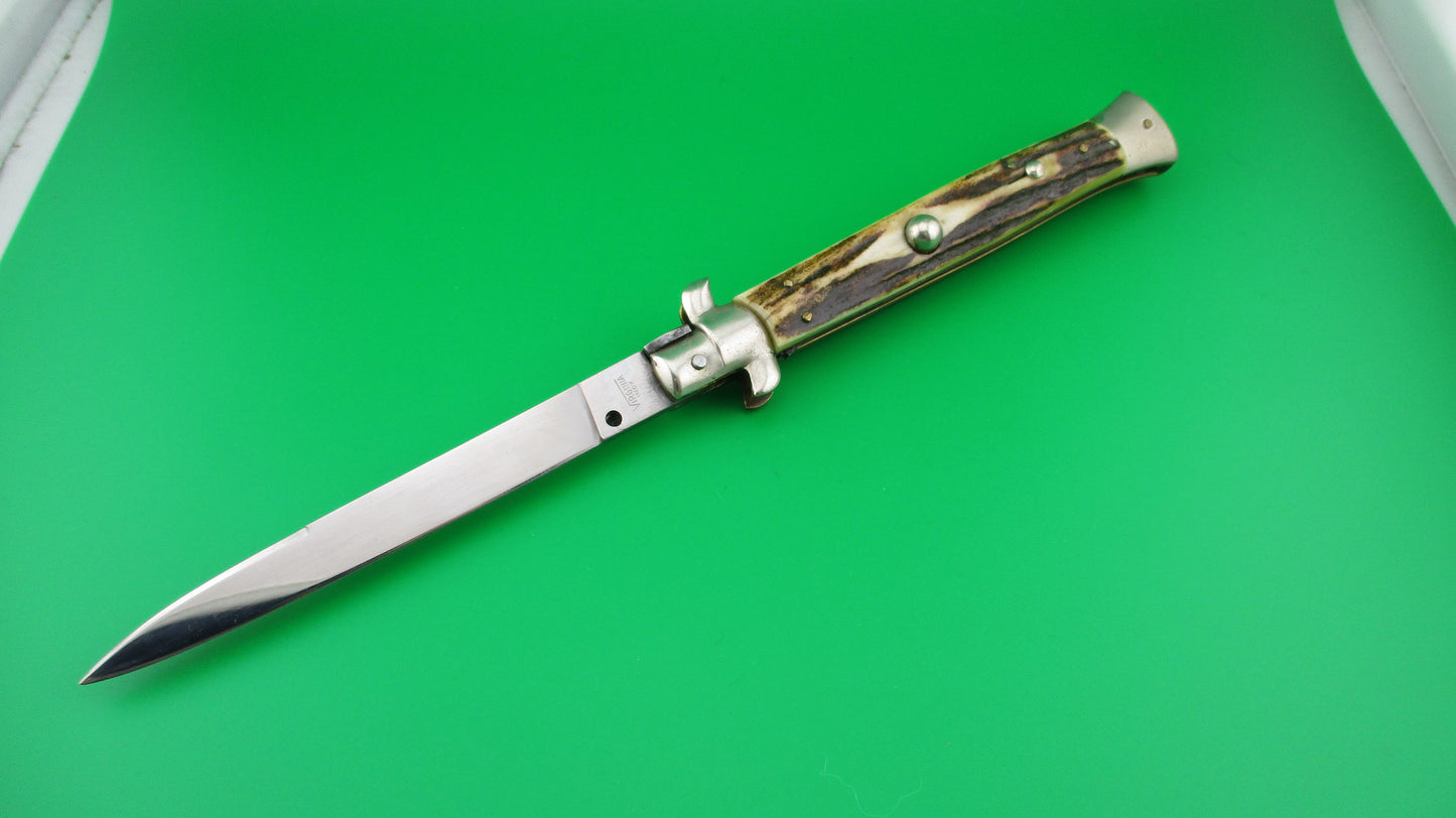 z VIRGINIA INOX 28cm Italian Transitional Stag Stiletto switchblade knife