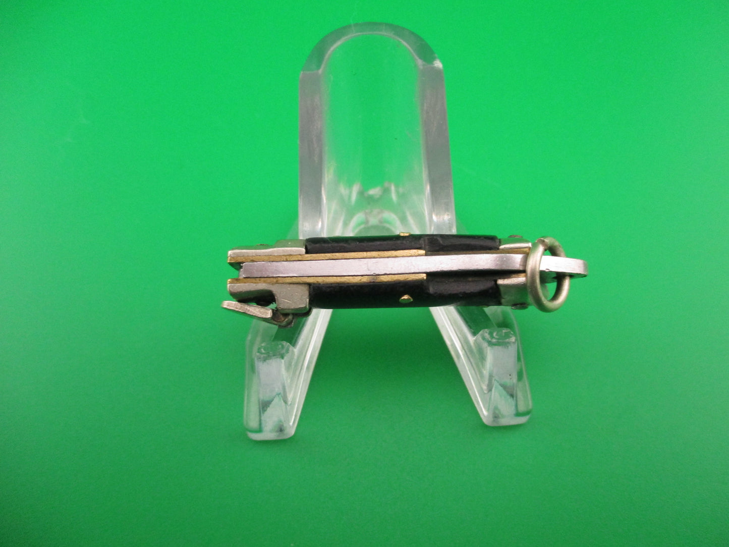 STAINLESS 7cm Japanese Mini Lever Slant Bolster automatic keychain knife