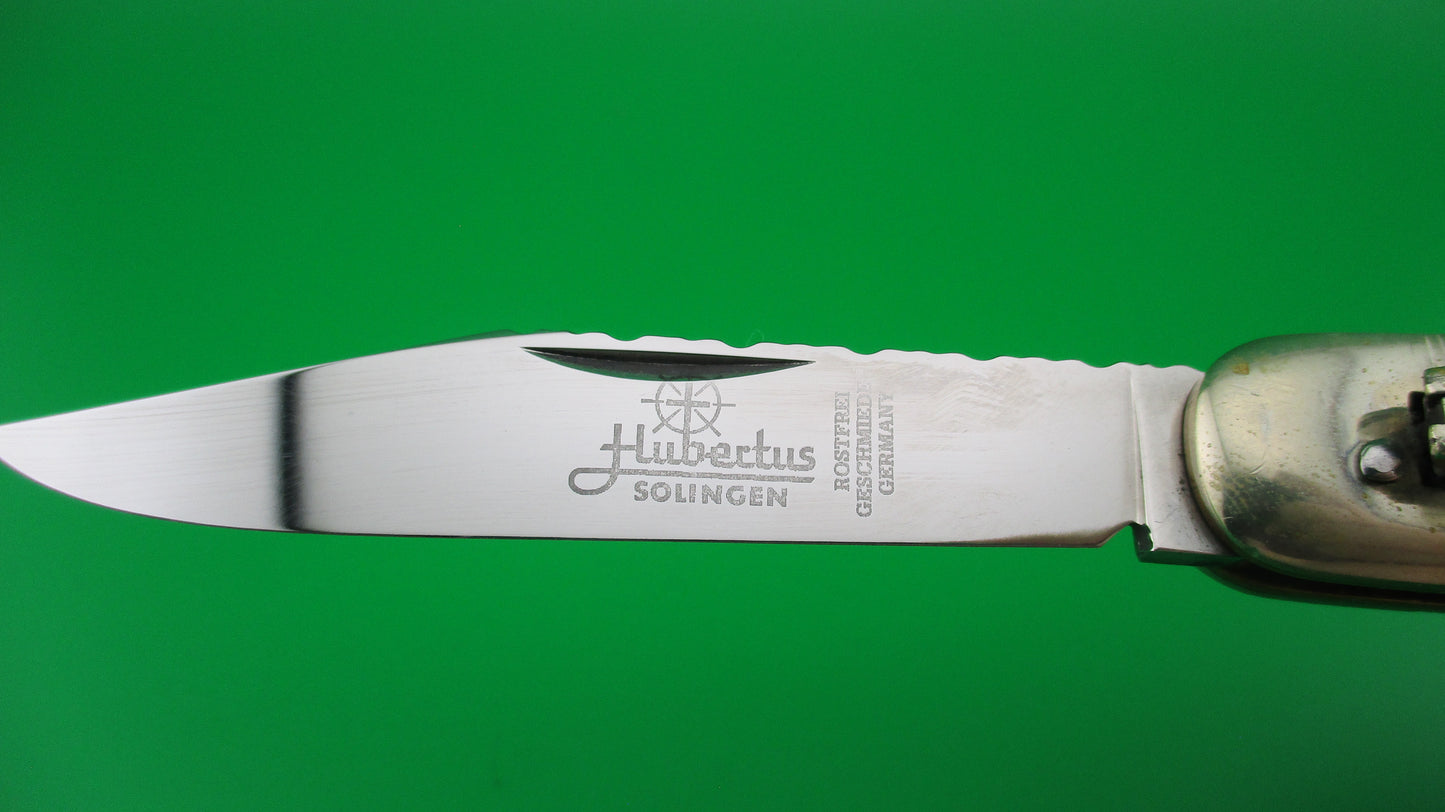 Hubertus Solingen 10cm German Lever Mother of Pearl automatic knife