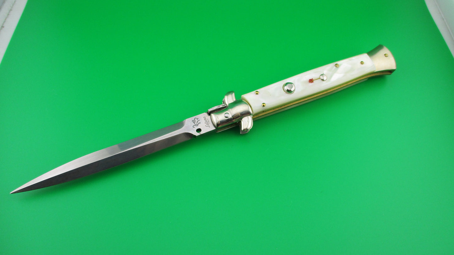 z Walt's Latama Italy 28cm Italian Stiletto Mother of Pearl automatic knife