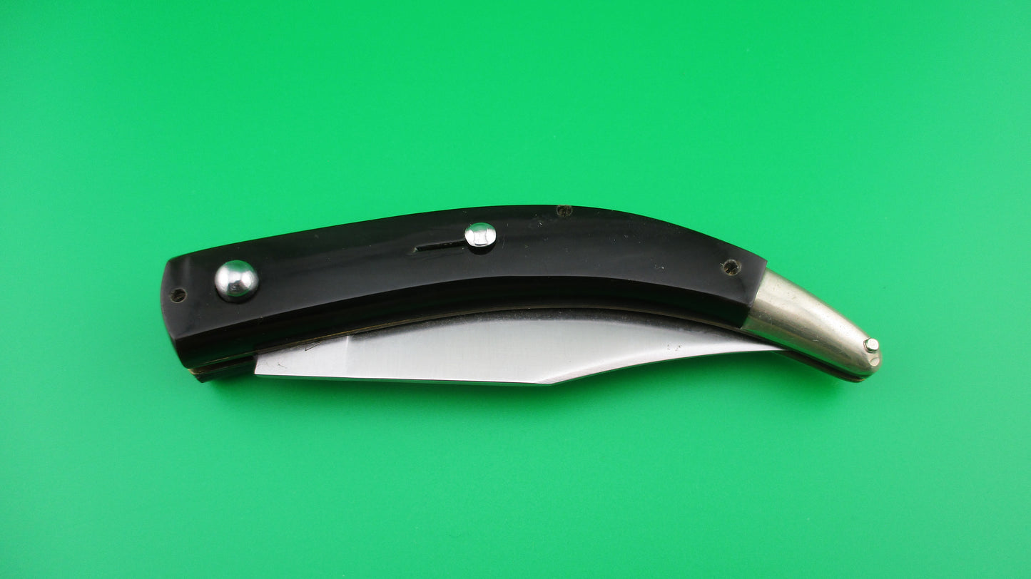 AKC 22cm Italian CATALANA Black vintage curved automatic knife