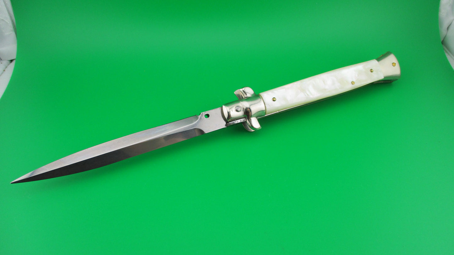 z Walt's Latama Italy 28cm Italian Stiletto Mother of Pearl automatic knife