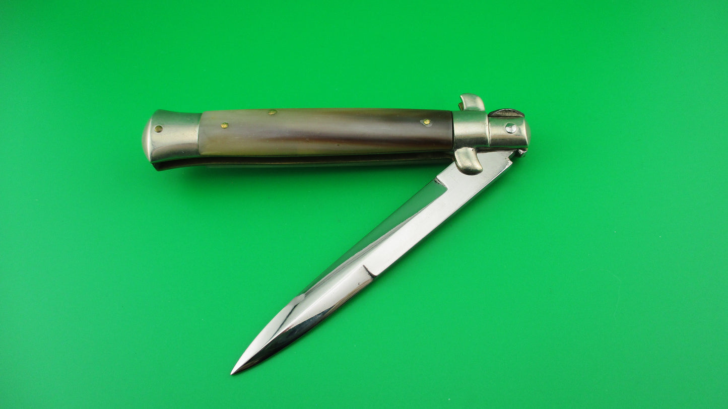 Sterile 23cm Italian Picklock Vintage French Tip Horn automatic knife