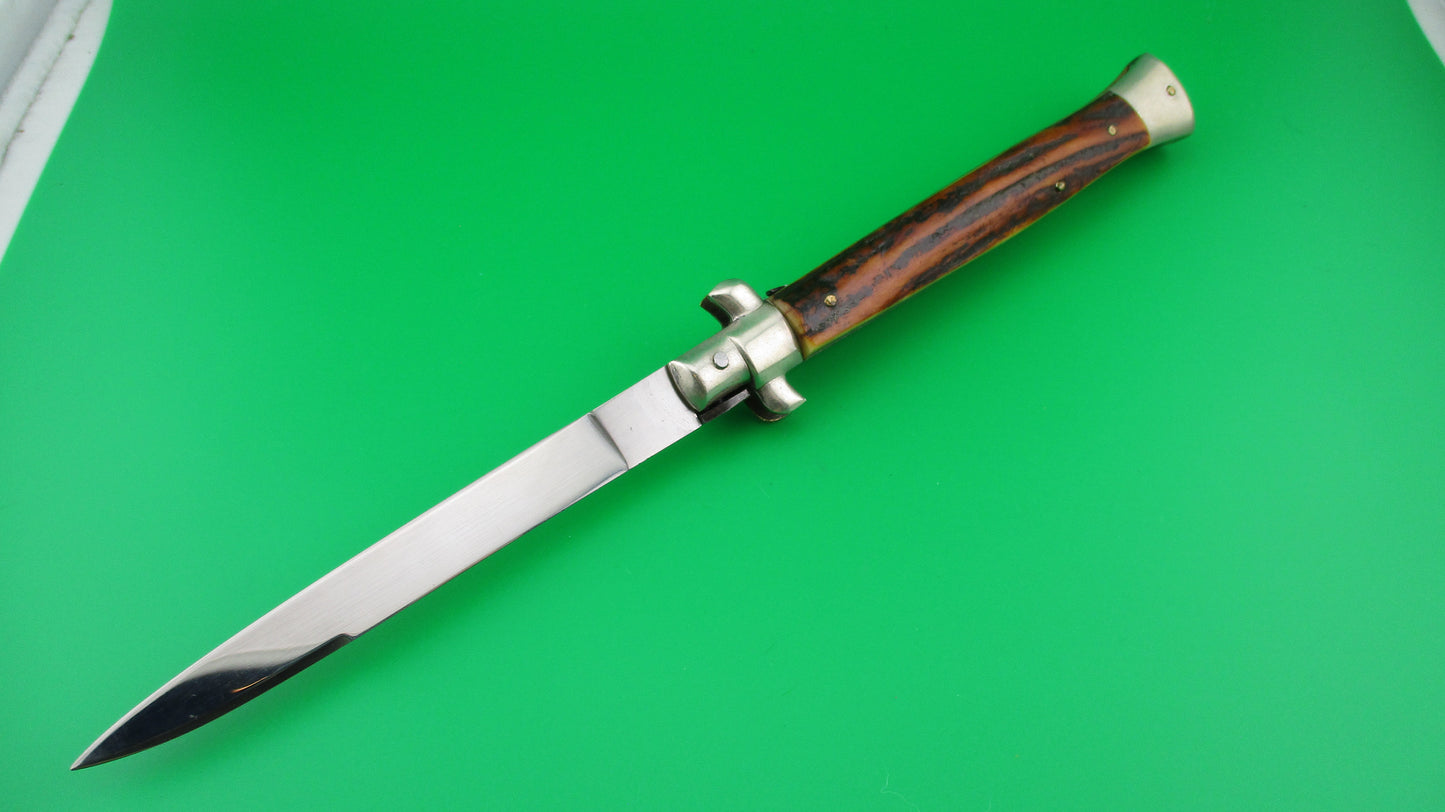 z VIRGINIA INOX 28cm Italian Transitional Stag Stiletto switchblade knife