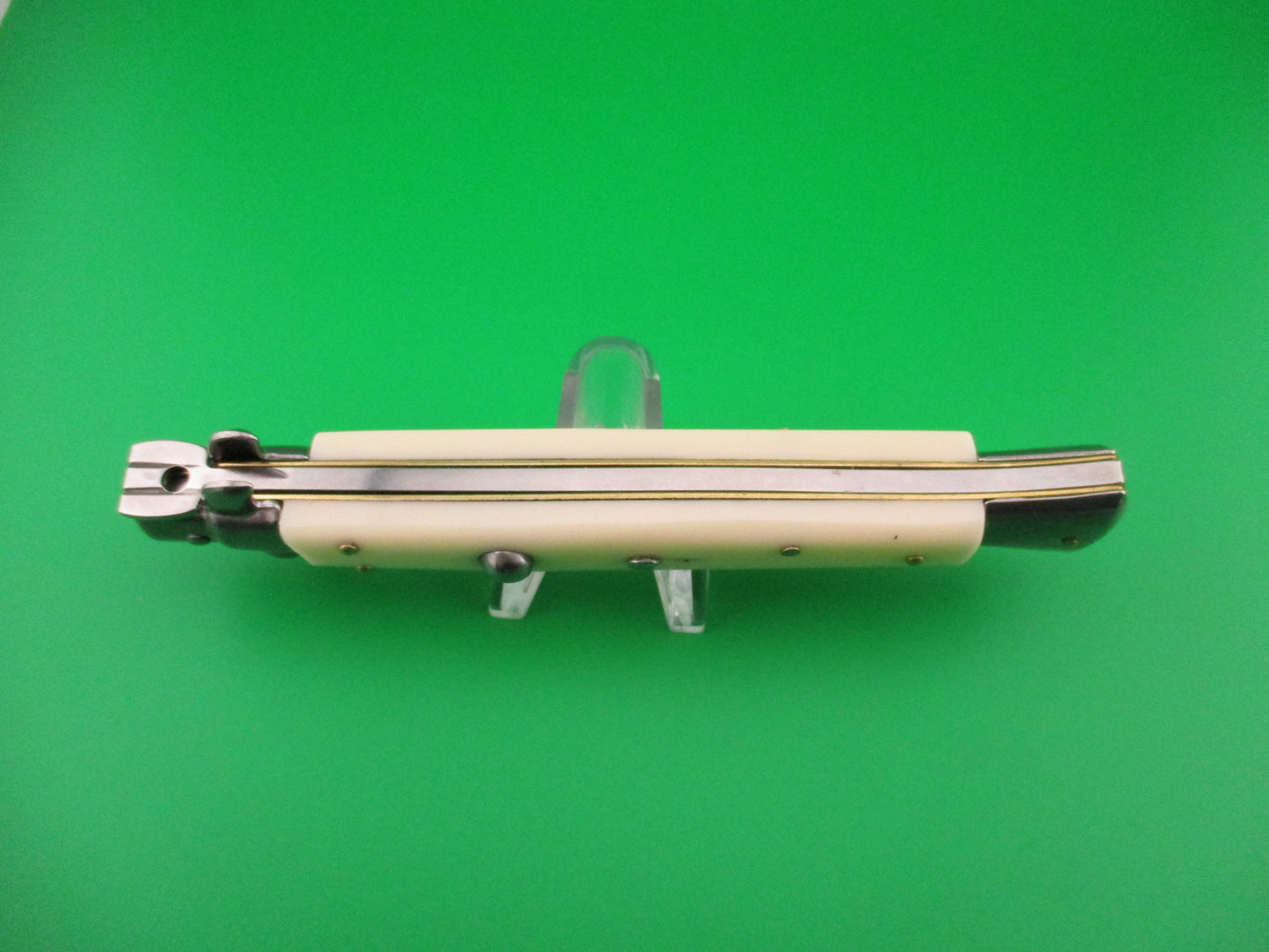 FRANK B ITALY 28cm Italian Stiletto Swivel bolster bayonet camel bone automatic knife