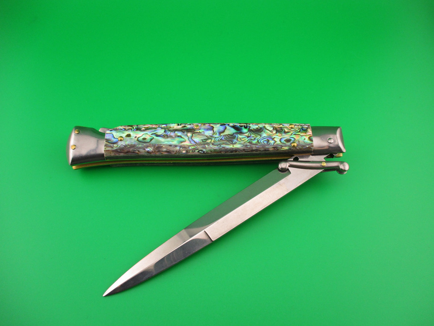 FRANK B ITALY 28cm Italian Swing guard Bayonet blade Abalone automatic knife