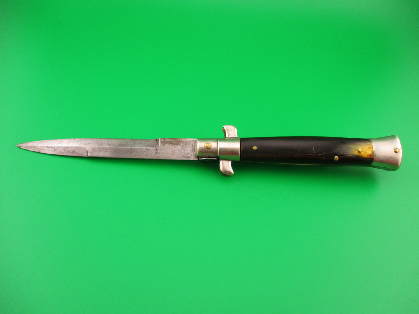 CORICAMA 21cm Italian Picklock Horn Red Dot safety switchblade knife