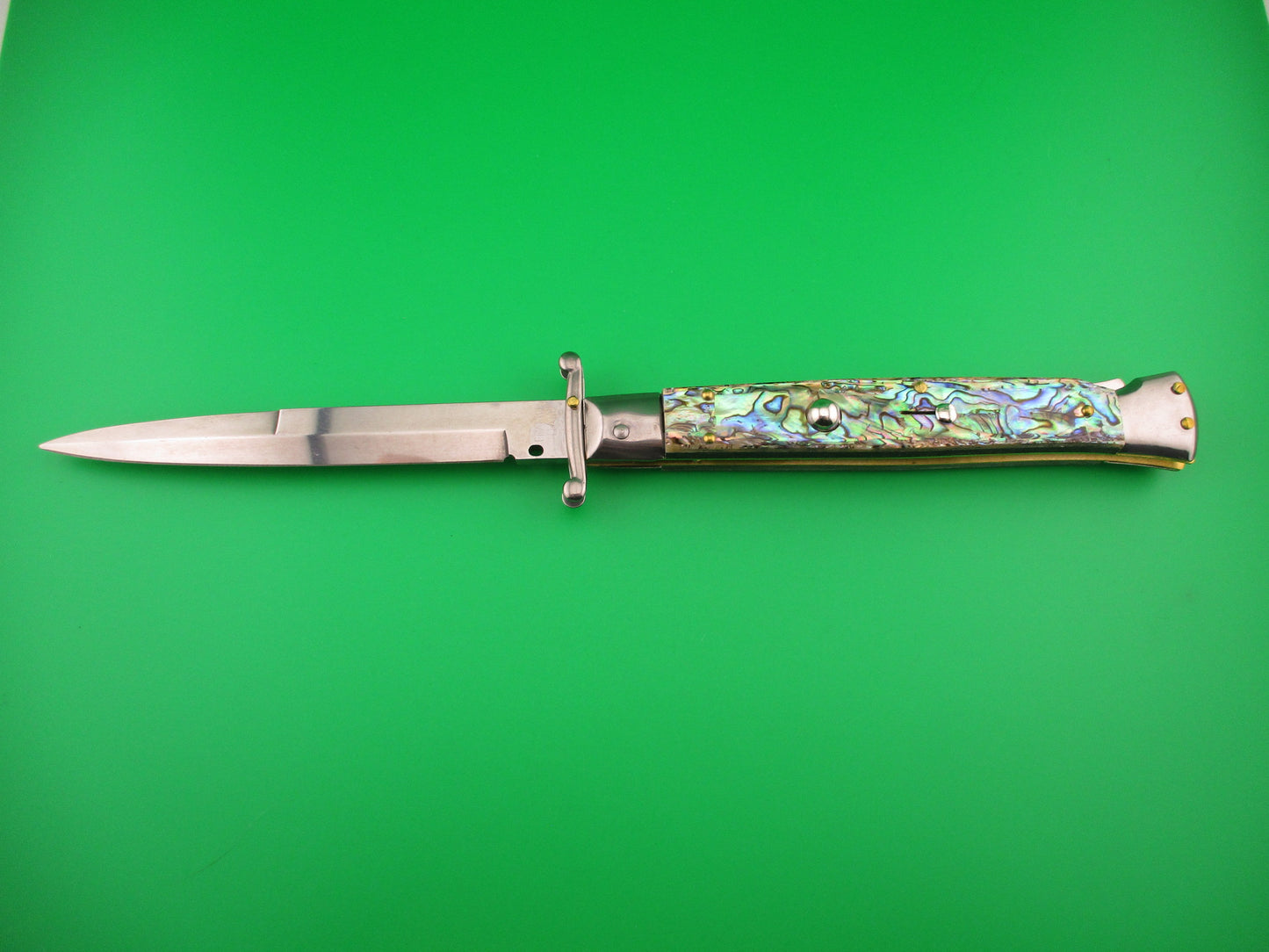 FRANK B ITALY 28cm Italian Swing guard Bayonet blade Abalone automatic knife