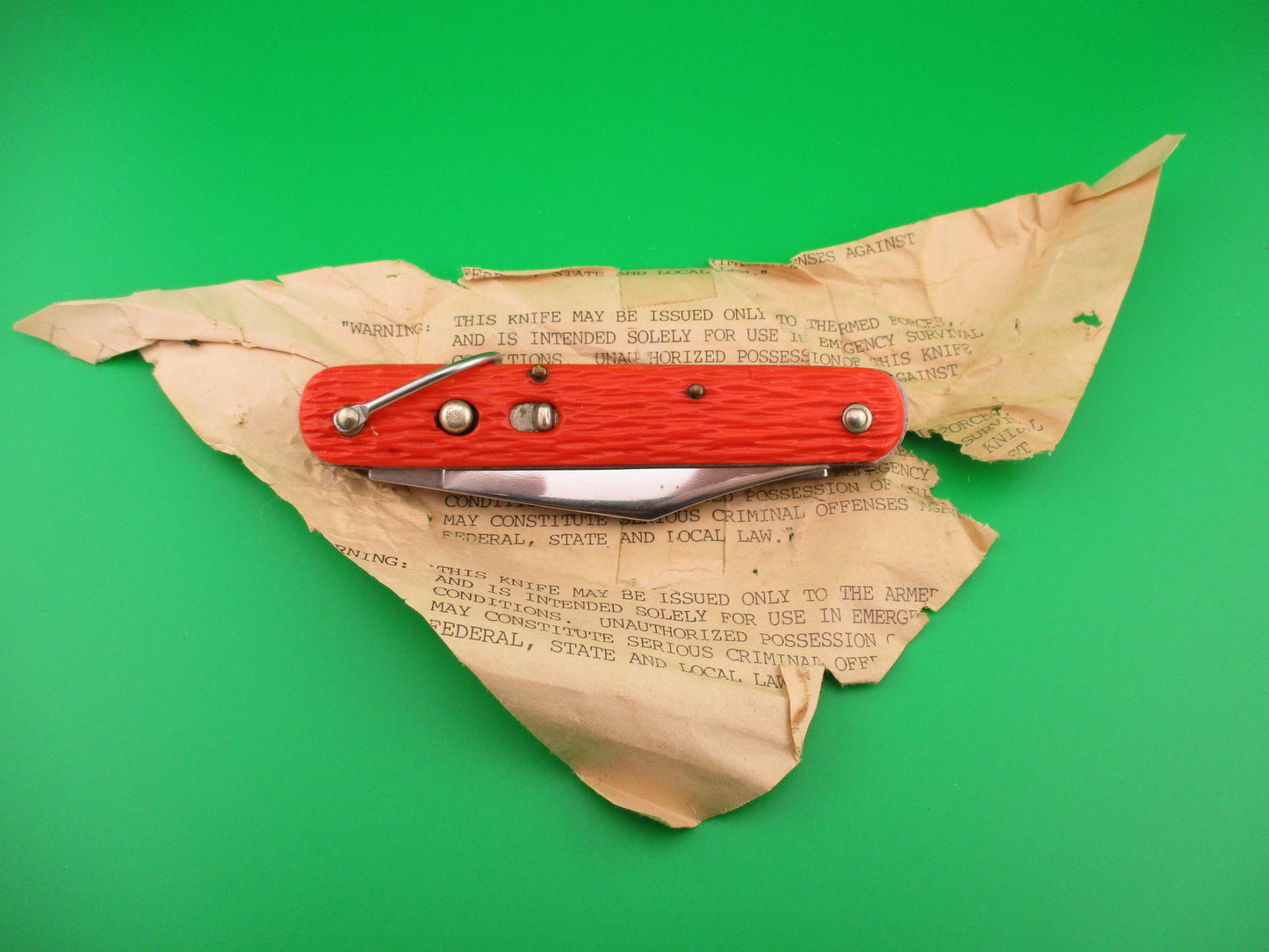 z Schrade Walden vintage MC1 Orange military paratrooper switchblade