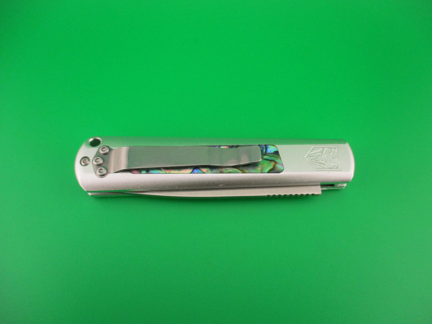 CobraTec Gideon Hidden Release Auto - Silver/Abalone Alum (3.0" 154CM) CTGSHRABA154