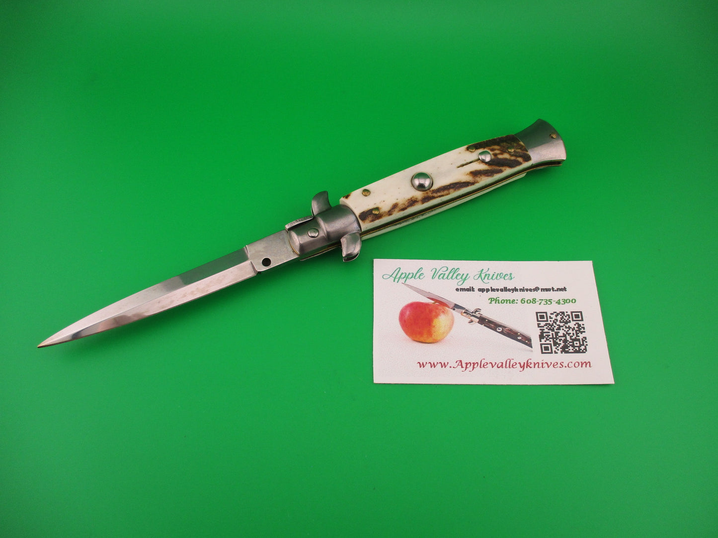 STILETTO ITALY 22cm Italian stiletto Stag swivel bolster automatic knife