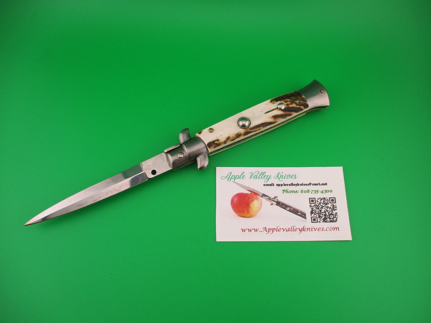 STILETTO ITALY 22cm Italian stiletto Stag swivel bolster automatic knife