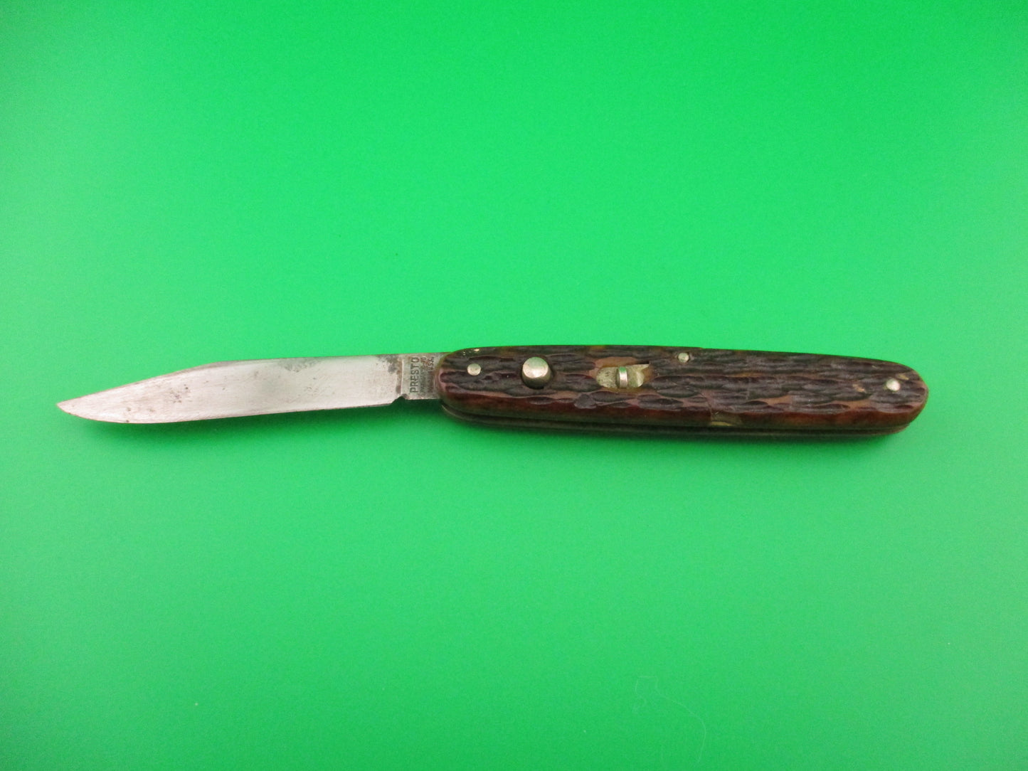 PRESTO #610ST Cigar Jack Jigged bone single blade automatic knife