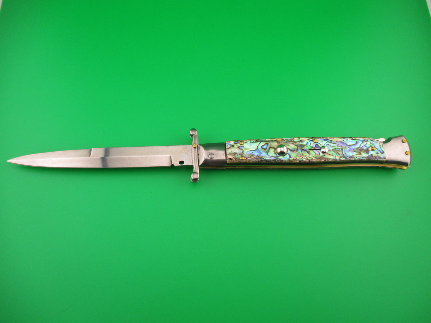 FRANK B ITALY 28cm Italian Swing guard Bayonet blade Abalone automatic knife