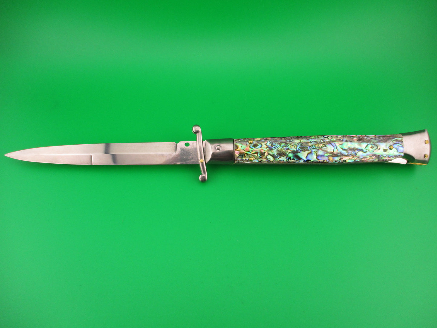 FRANK B ITALY 28cm Italian Swing guard Bayonet blade Abalone automatic knife