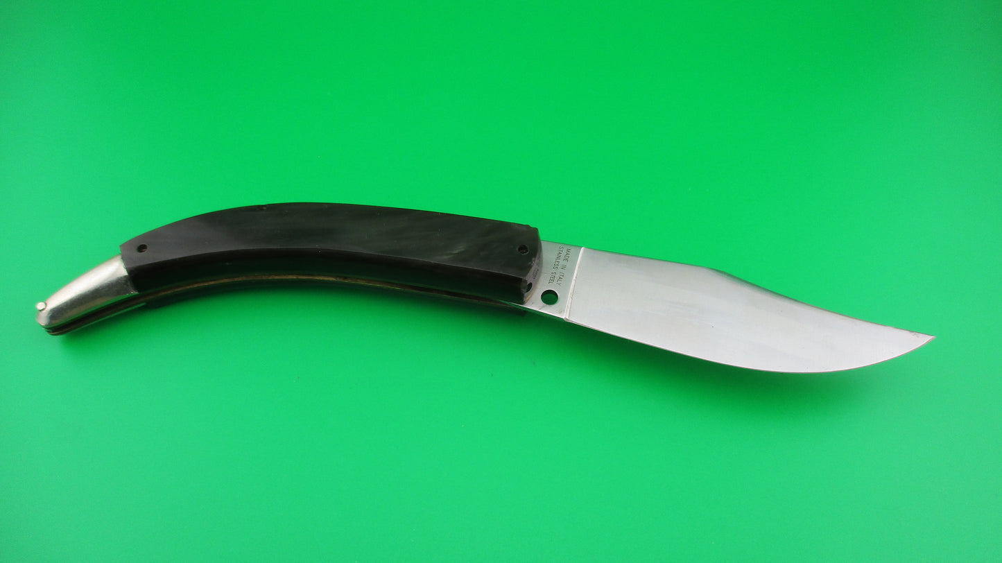 AKC 22cm Italian CATALANA Black vintage curved automatic knife