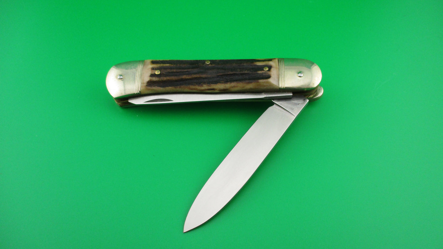 z HUBERTUS SOLINGEN 11cm German Lever Stag 2 blade Camper automatic knife