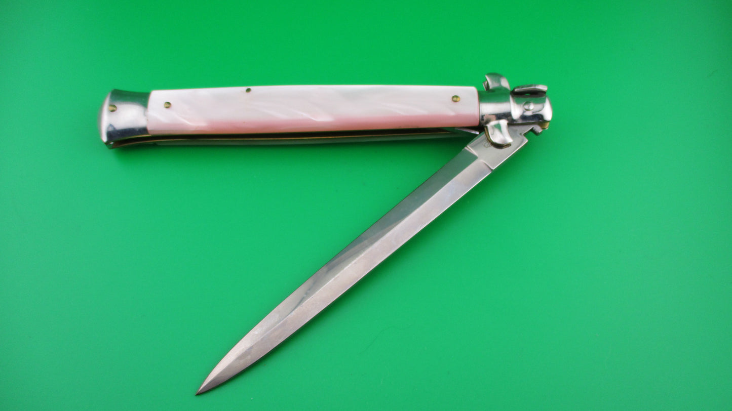 z INOX AB STILETTO ITALY 33cm Italian Stiletto Dagger Pink Pearl switchblade