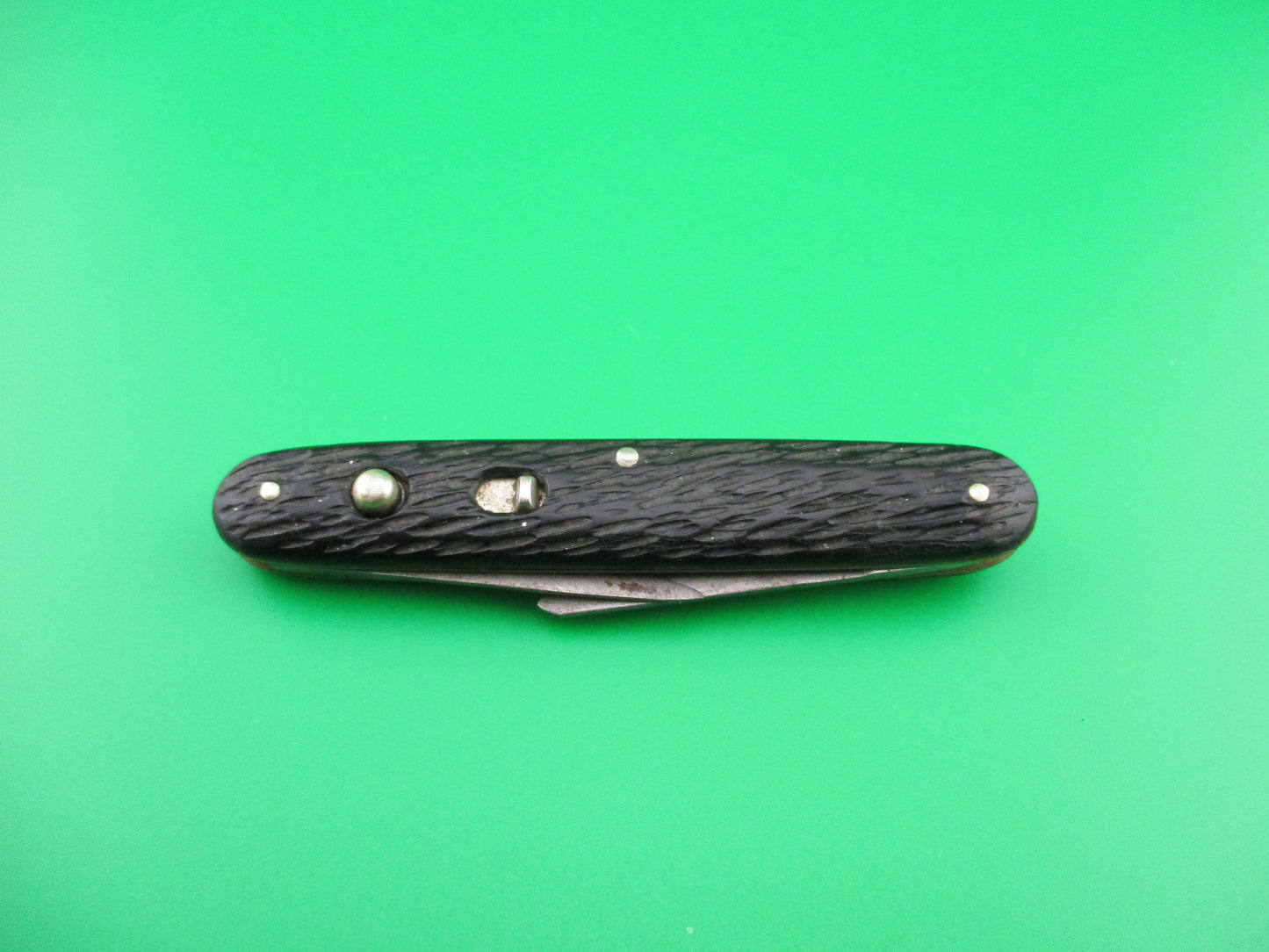 z SCHRADE WALDEN Medium double Black stagged vintage switchblade knife