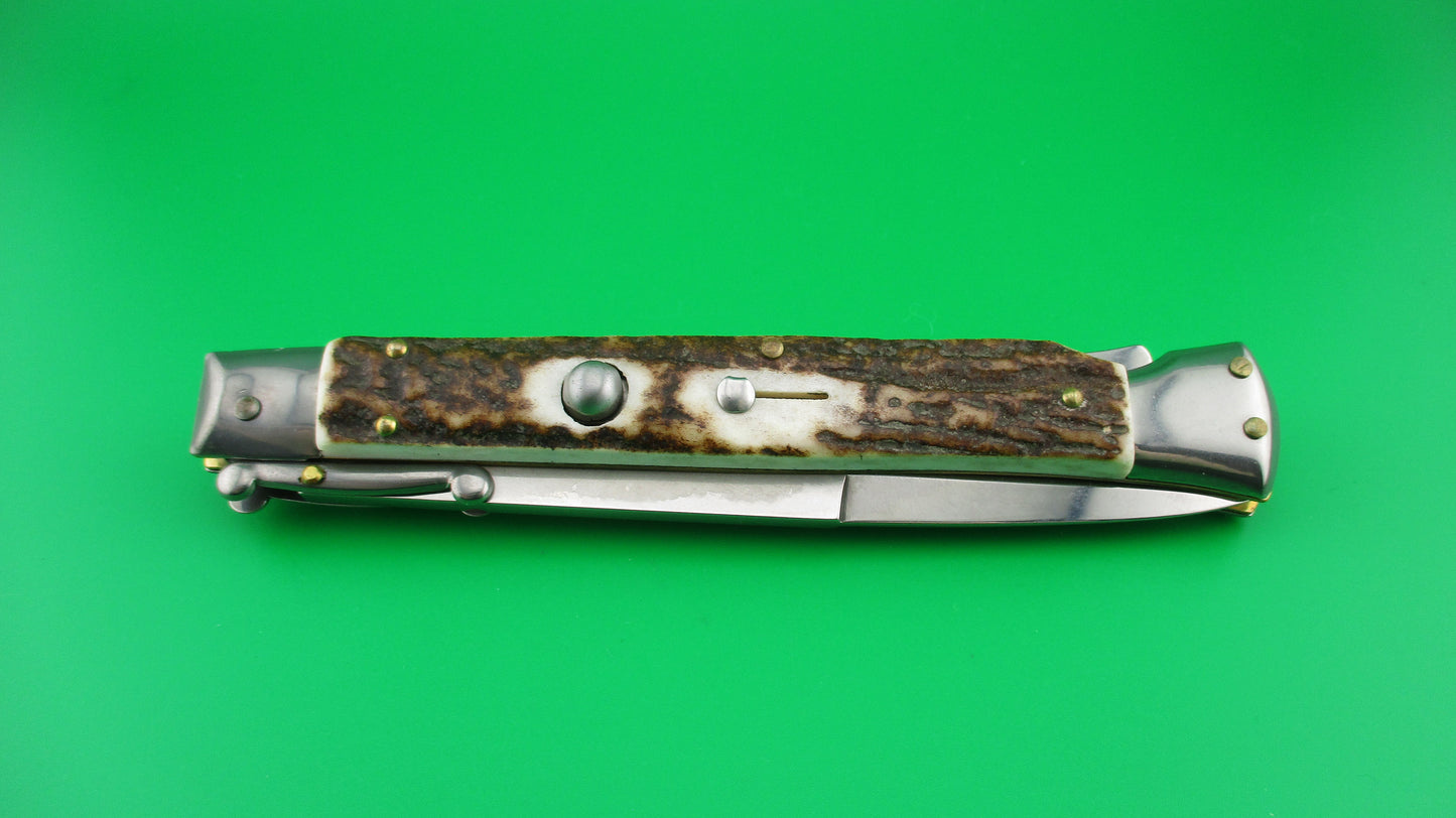 FRANK B ITALY D.M. Dolphin 28cm Italian Swing guard Stag automatic knife