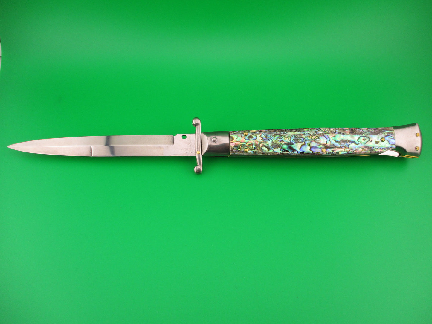 FRANK B ITALY 28cm Italian Swing guard Bayonet blade Abalone automatic knife