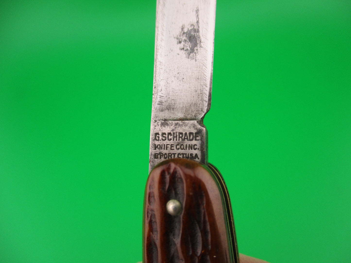 PRESTO #610ST Cigar Jack Jigged bone single blade automatic knife