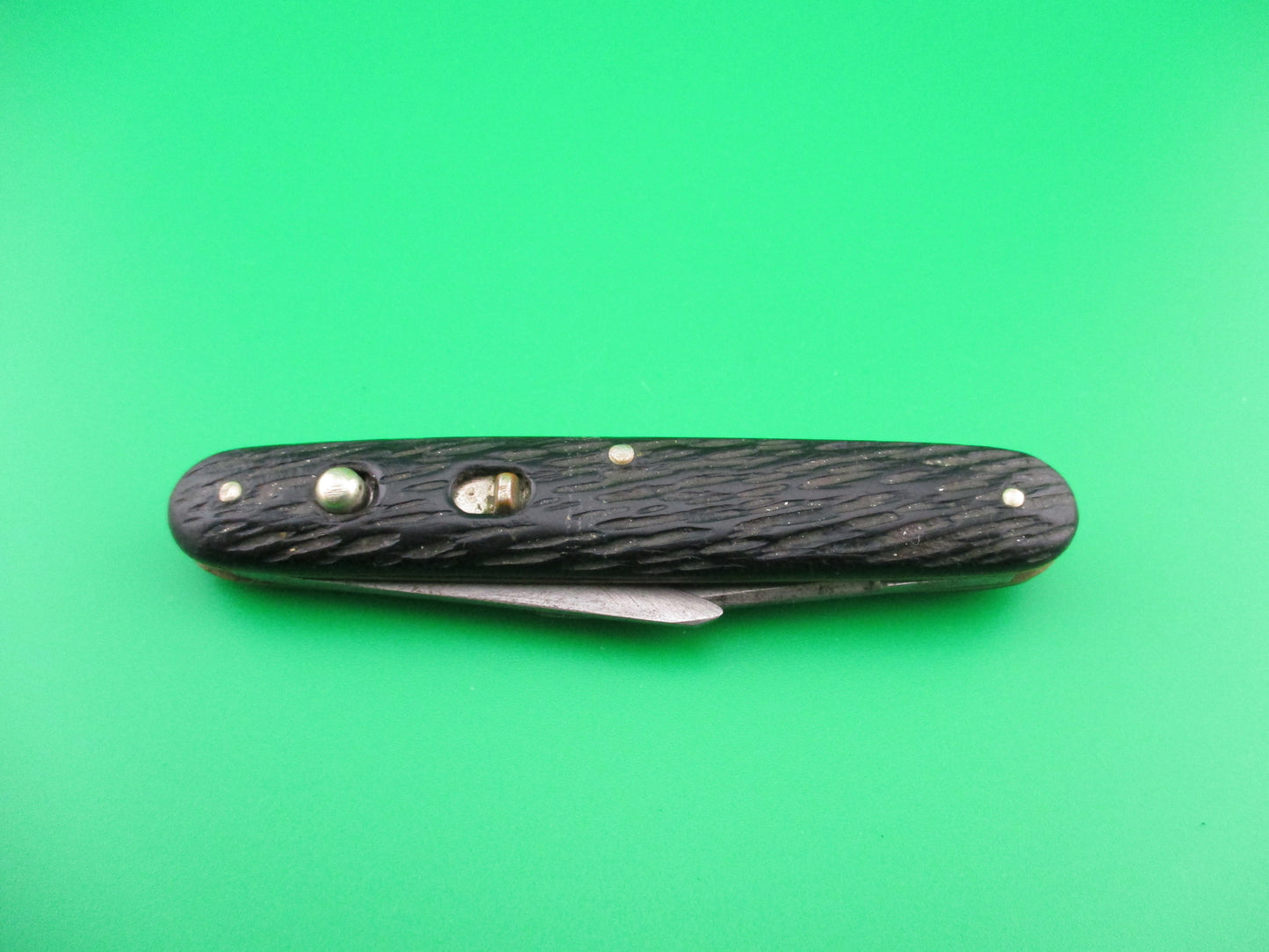 z SCHRADE WALDEN Medium double Black stagged vintage switchblade knife