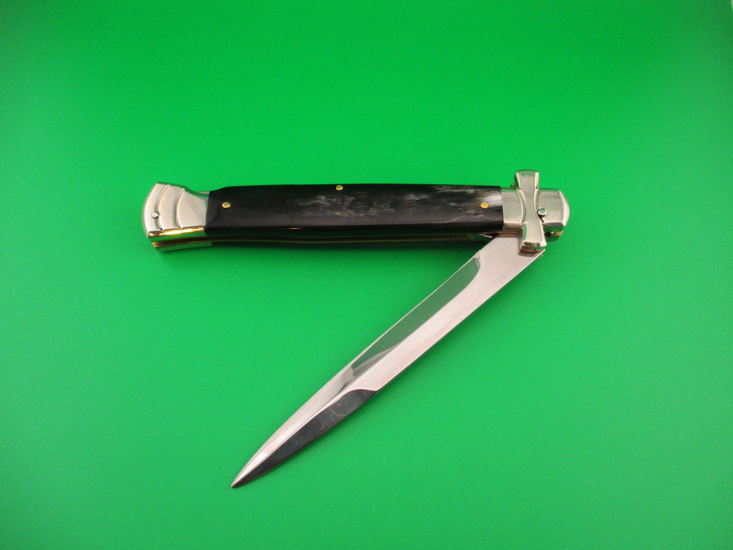AGA CAMPOLIN 28cm Italian Maltese crossguard horn automatic knife