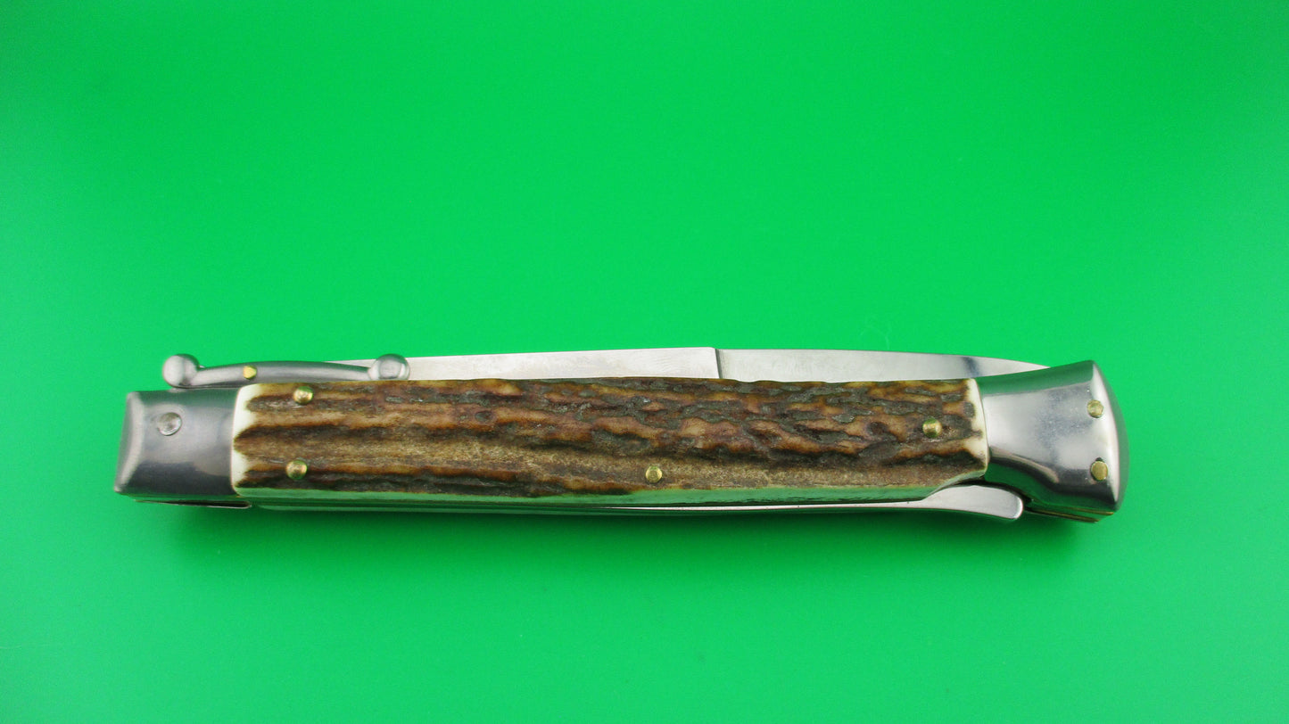 FRANK B ITALY D.M. Dolphin 28cm Italian Swing guard Stag automatic knife