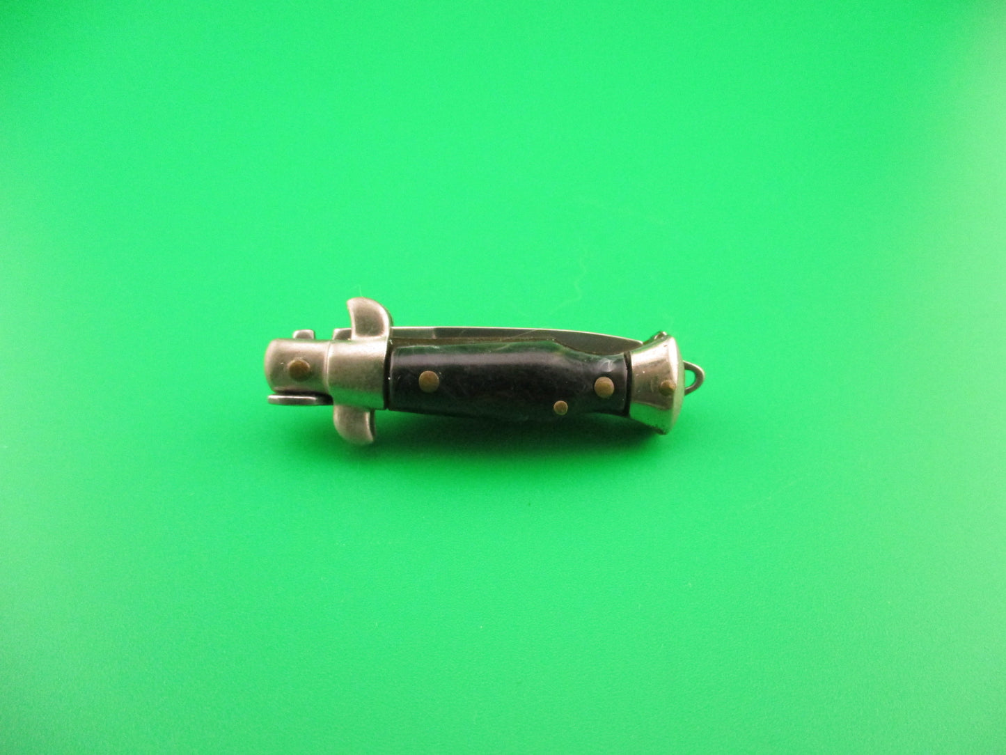 INOX 7cm Italian Mini Picklock Coffee & Cream 4 pin vintage automatic knife