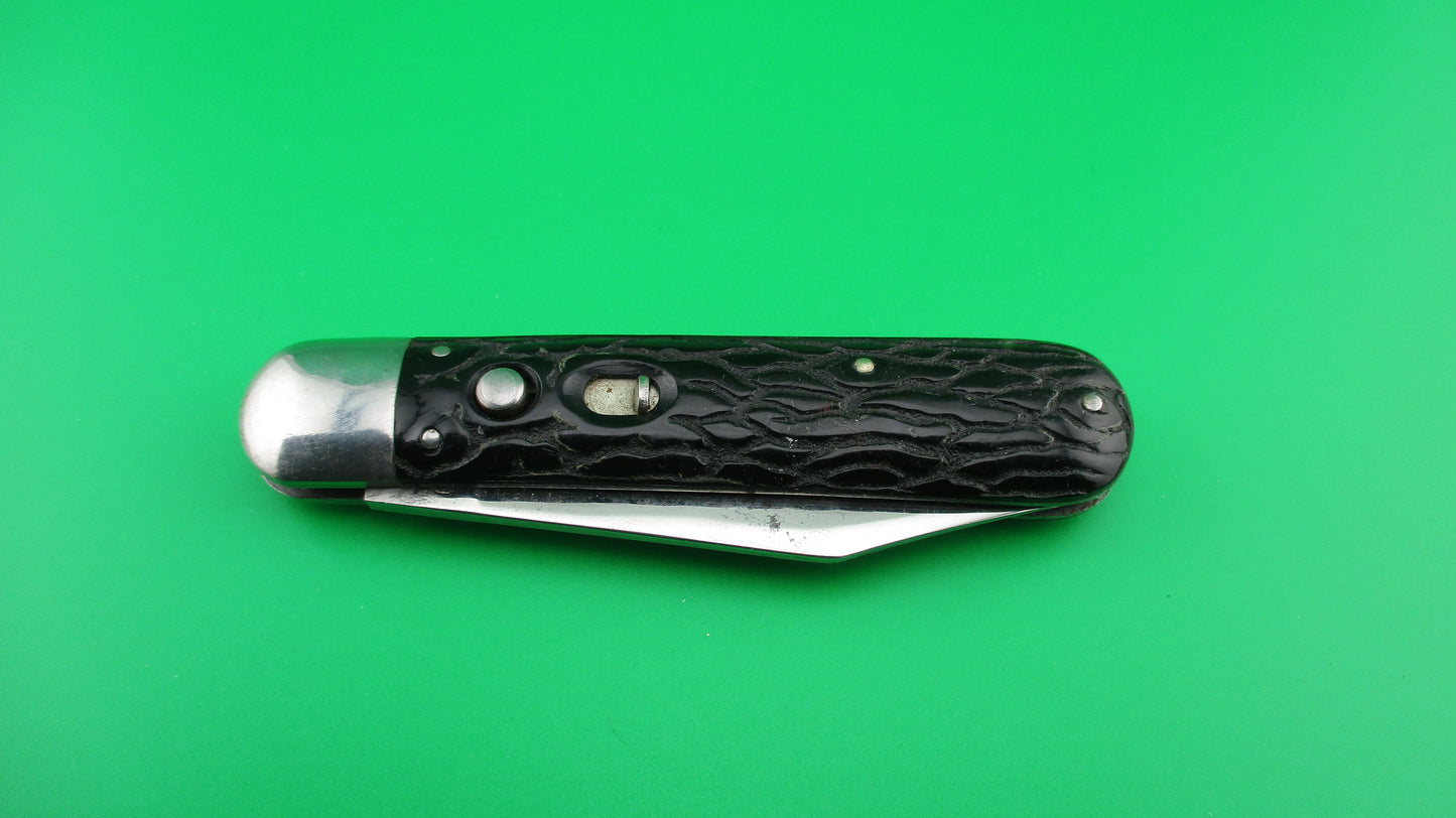PRESTO Scout Black Wormgroove model 1000 Vintage 1940s automatic knife