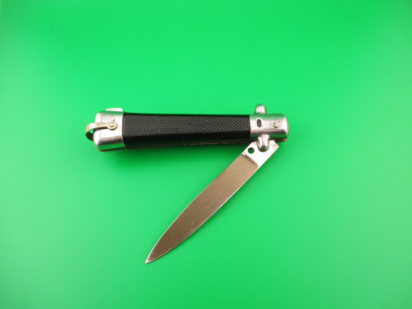 Unstamped BARGEON 22cm French Vintage black cross guard automatic knife