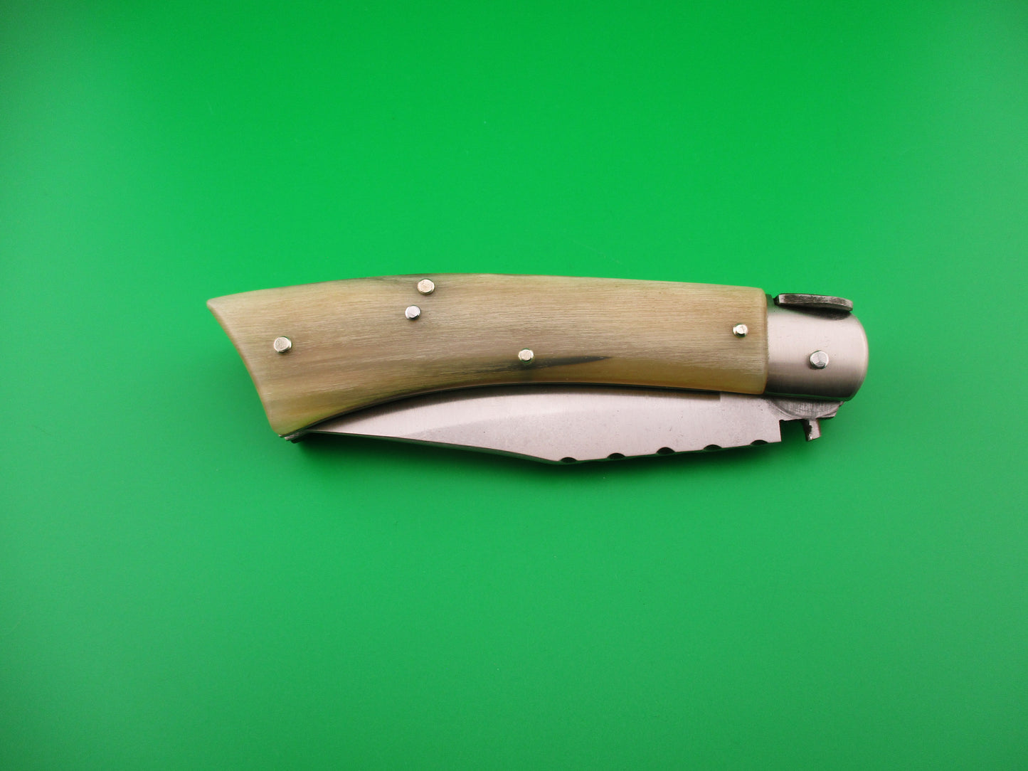 z A. CONTINI 24cm Italian Hand Made Custom Ram's horn automatic knife NIB