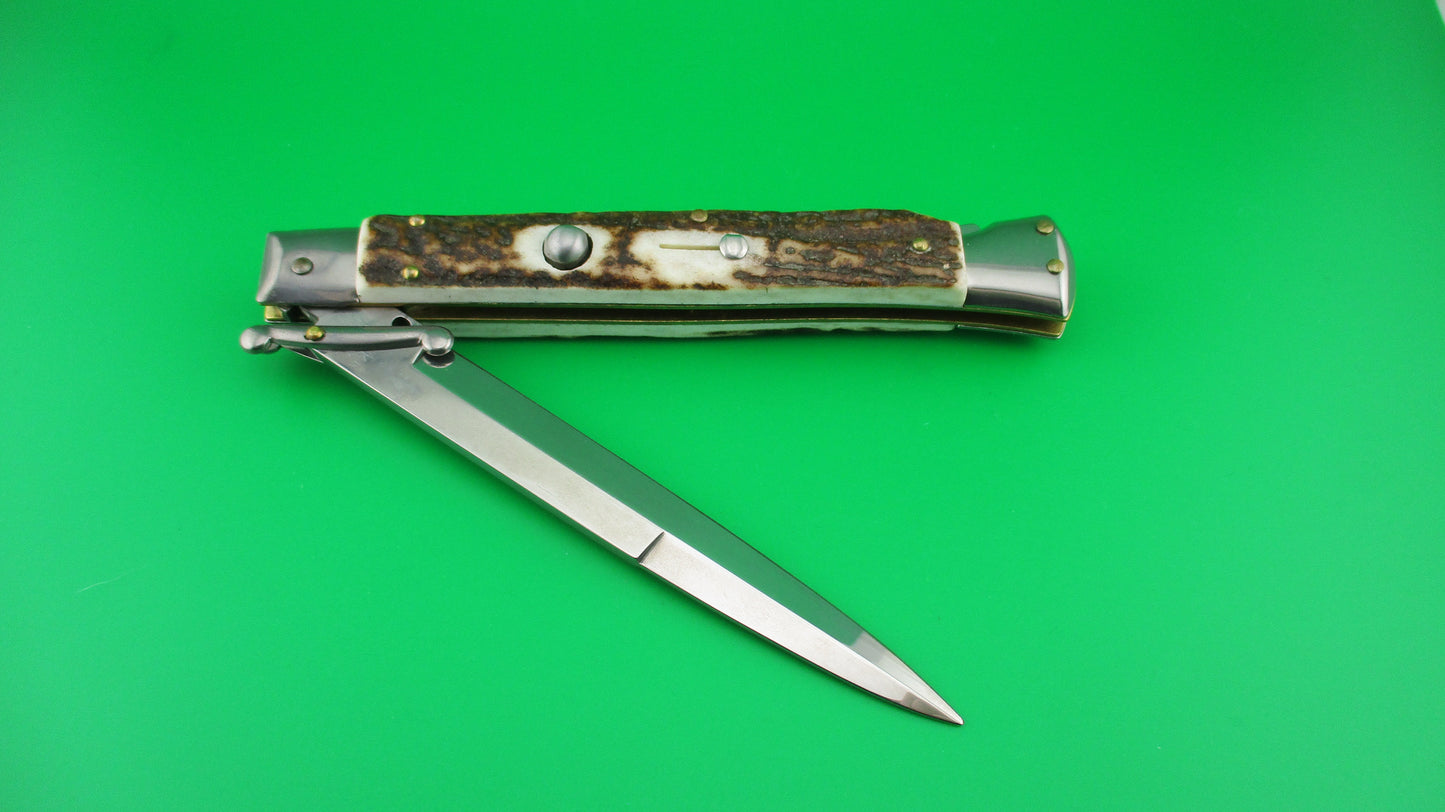 FRANK B ITALY D.M. Dolphin 28cm Italian Swing guard Stag automatic knife