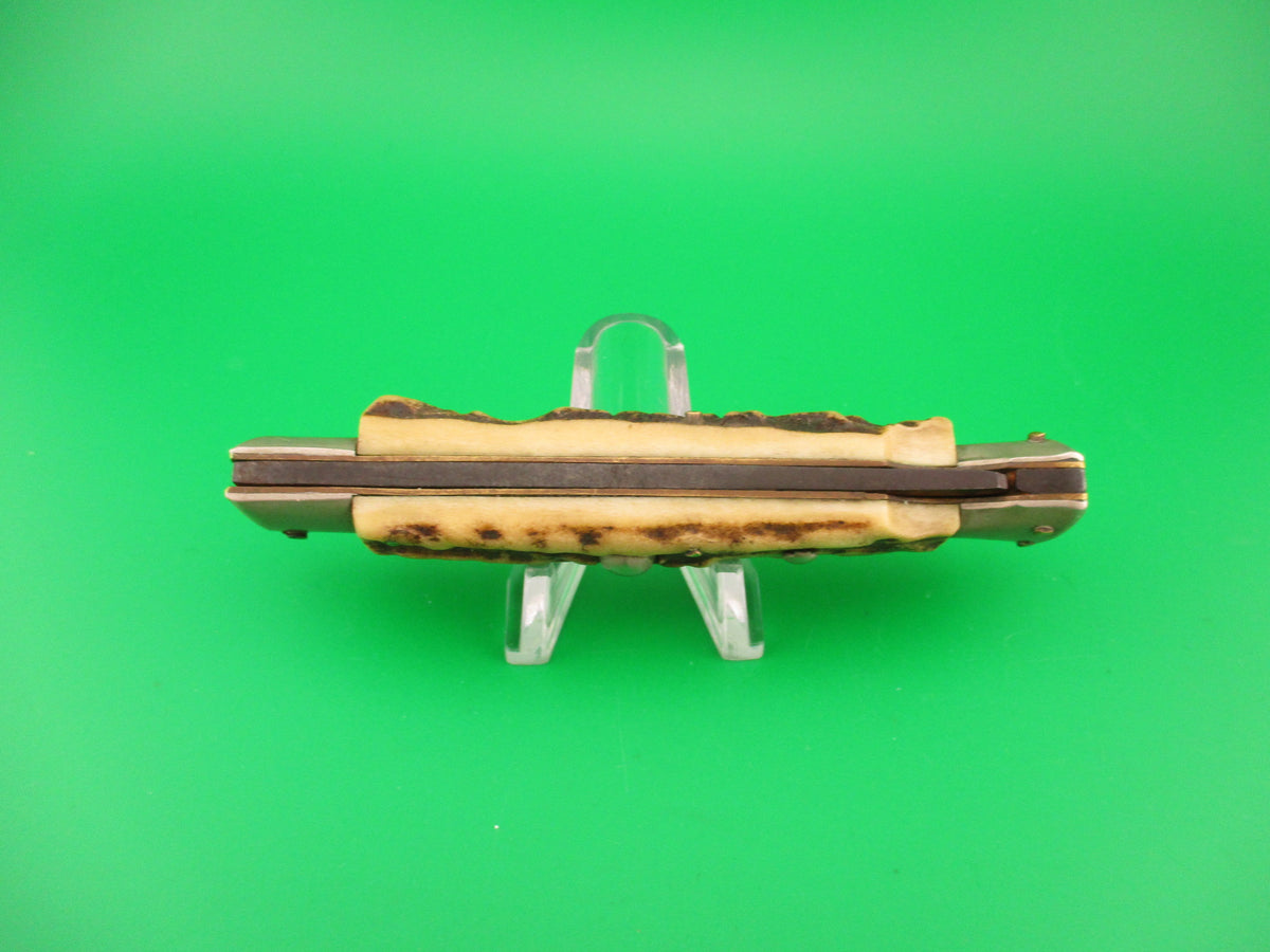 Rostfrei (slant) 20cm Italian Swing guard Stag Lockback Vintage automatic knife