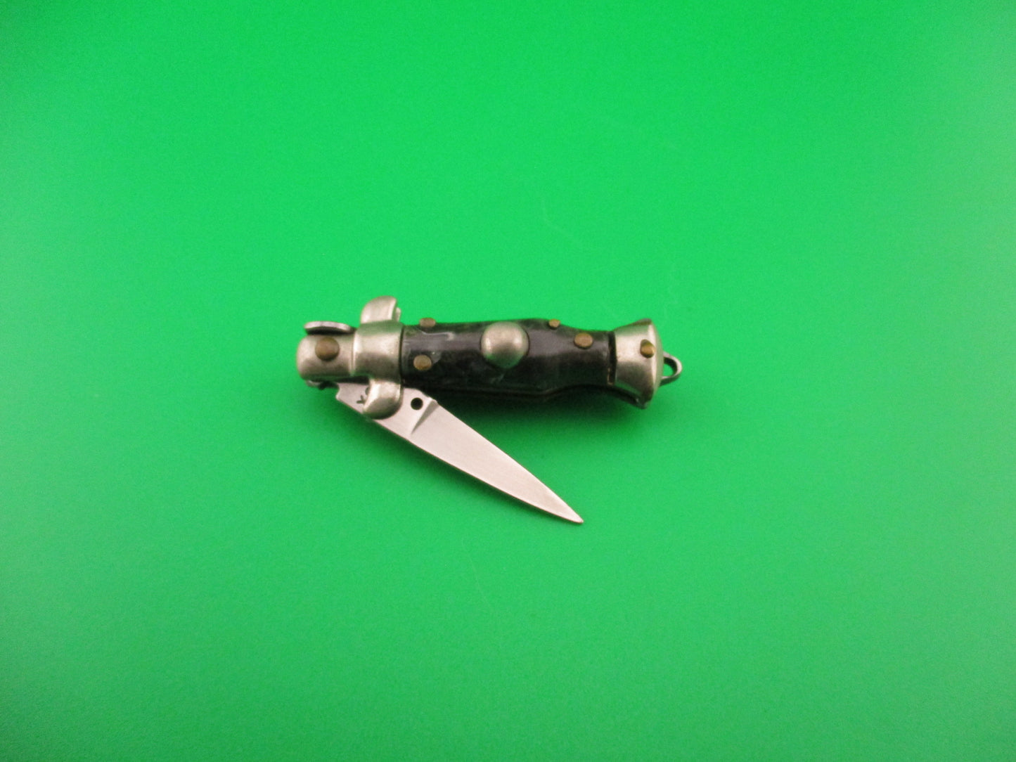 INOX 7cm Italian Mini Picklock Coffee & Cream 4 pin vintage automatic knife